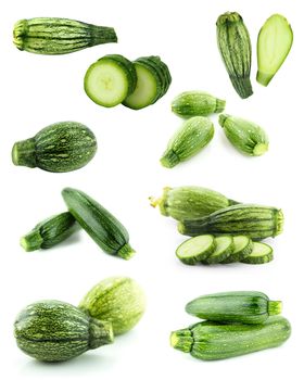 Healthy and organic food, Set of fresh zucchini or marrow.