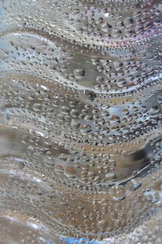 Water Drops on plastic bottle, background and texture