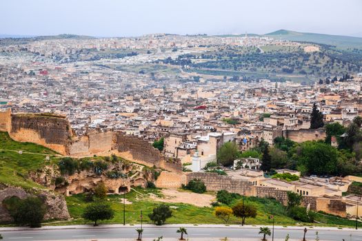 Aerial view of fez in morocco