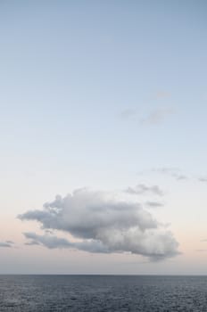 Cloudscape, Colored Clouds at Sunset near the Ocean