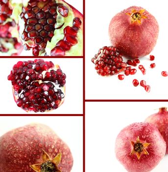 Healthy and organic food, Set of fresh Ripe pomegranate.