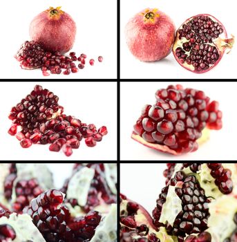 Healthy and organic food, Set of fresh Ripe pomegranate.