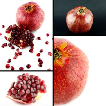 Healthy and organic food, Set of fresh Ripe pomegranate.