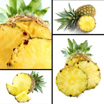 Healthy and organic food, Set of fresh ripe pineapple .