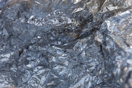 Wrinkled aluminum foil with rich and various texture.