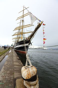 VARNA, BULGARIA-  APRIL 30 2014: SCF Black Sea Tall Ships Regatta.