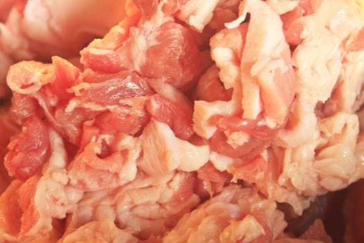 close up fresh raw pork in the thai market