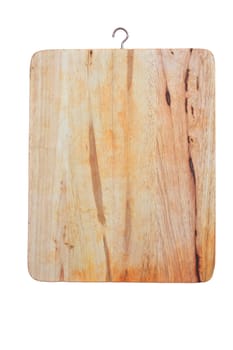 Wooden cutting board isolated on white background 