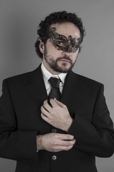 Torso, Sexy and mysterious businessman with mask