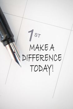 Make a difference today handwritten calendar entry