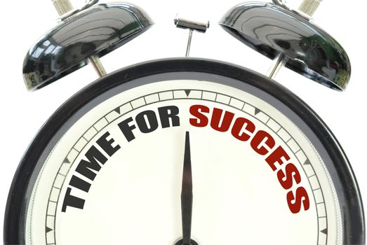 Time for success text on a clock face 