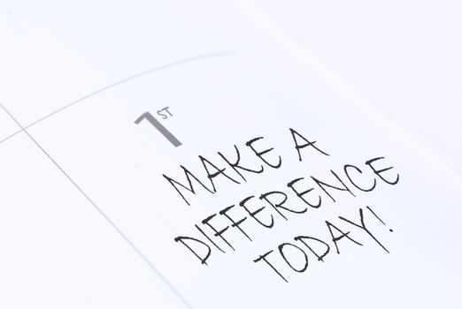Make a difference today handwritten calendar entry