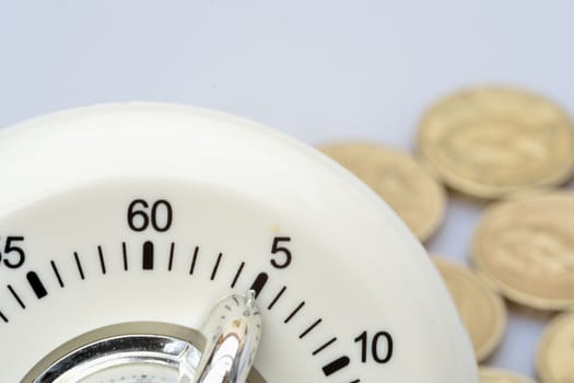 Timer with pound coins