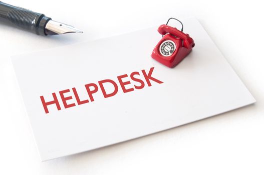 Helpdesk contact cards with small phone