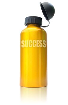 Success 'remedy' bottled inside a gold container 