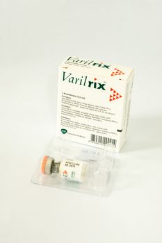 another package of varicella zoster vaccine from glaxo smith kline,shallow focus