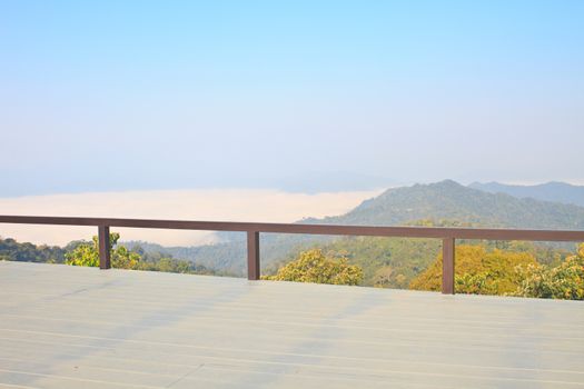 sea of fog with forests as foreground. This place is in the Kaeng Krachan national park, Thailand