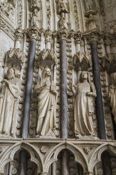 side entrance of the Cathedral of Toledo, arc with religious reliefs