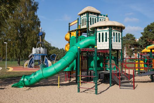 A colorful outdoor playground for young kids