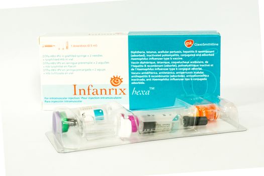 another package of infanrix vaccine from glaxo smith kline,shallow focus