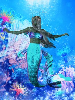 The Mermaid is a legendary aquatic creature with the upper body of a woman and the tail of a fish.