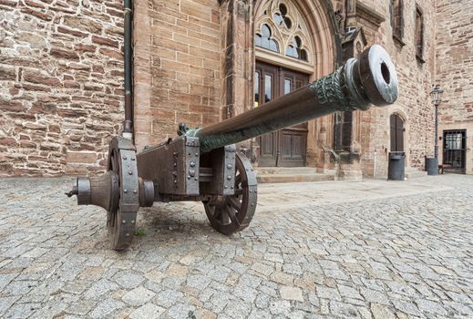 Ancient canon in a castle. Germany.