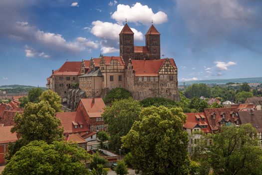 Castle and Collegiate Church of St. Servatius on the Schlossberg, Quedlinburg, Saxony-Anhalt, Germany, Europe