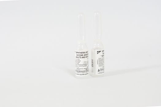 another package of diphtheria,tetanus combination vaccine from glaxo Sii,shallow focus