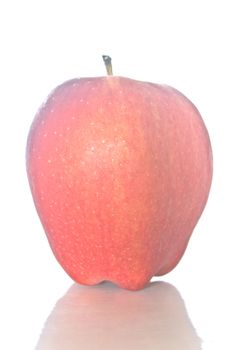 Fresh red apple on white background