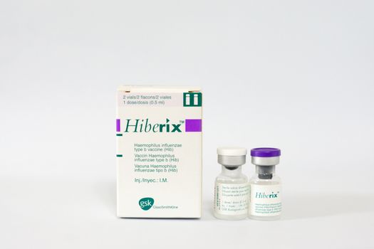 another package of influenza B virus vaccine (Hiberix) from Glaxo Smith klien,shallow focus