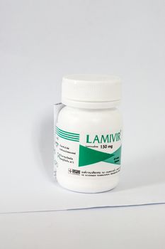 another package of Lamivudine(LAMIVIR) from GPO Thailand,shallow focus