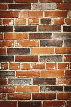 Red and brown brick background of grungy wall