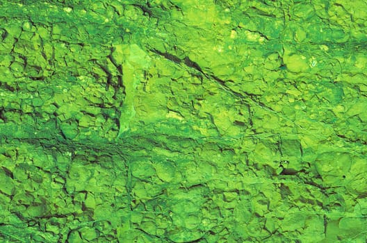 The rock texture is green tone background.