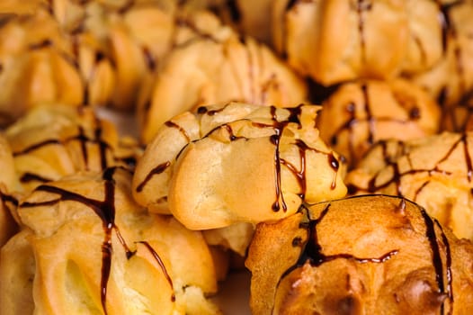 plate of not sweet profiteroles stuffed with seafood