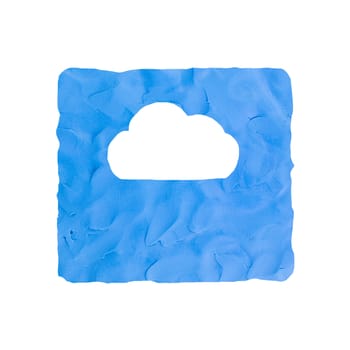 white cloud  icon handmade isolated on white background