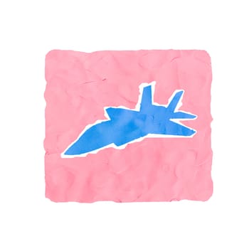 JET plane icon handmade isolated on white background
