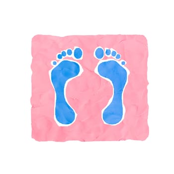 feet icon handmade isolated on white background