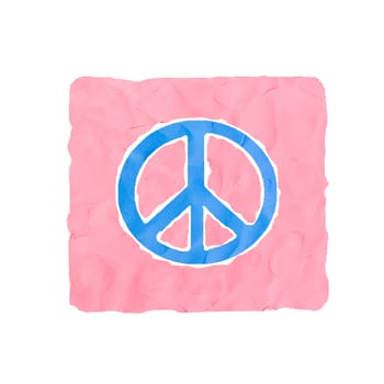 peace icon handmade isolated on white background