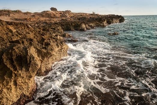 rock reef in the sea