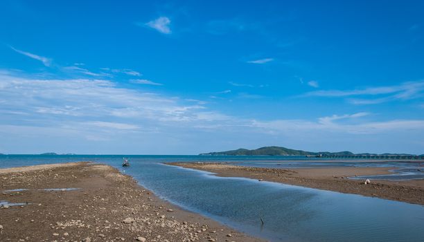 landscape on rayong beach near aquarium