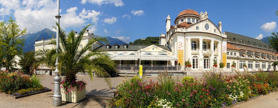 spa Hotel in Meran panorama in summer