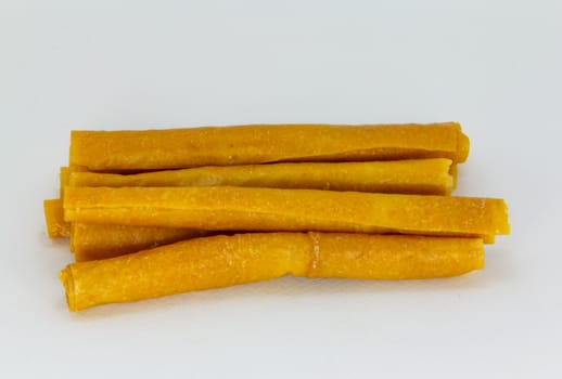 The roll of mango sheet or dried mango paste