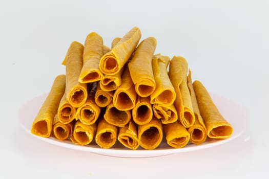 The roll of mango sheet or dried mango paste