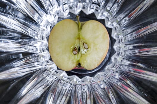 Sectioned fruit: apple half