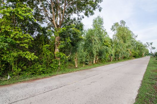 Road in countryside view in Thailand transport concept