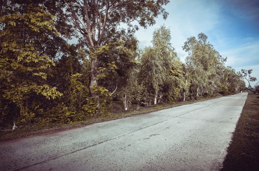 Road in countryside view in Thailand transport concept