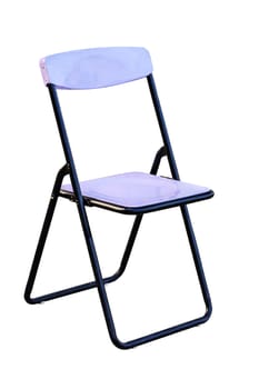 Vintage folding chair isolated on white background with clipping path