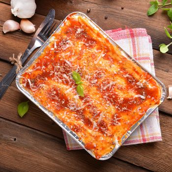 Homemade lasagne bolognese