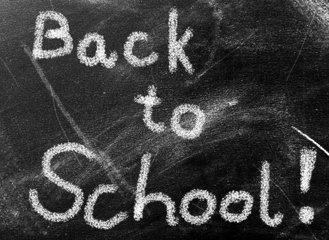 back to schol text on chalkboard