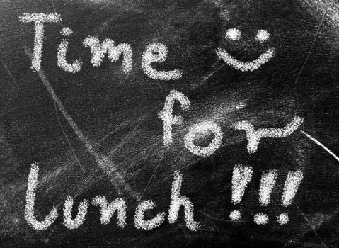 Chalkboard with text time for lunch